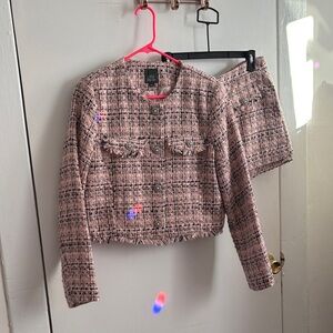 Wild Fable Juniors Medium pink skort and jacket set